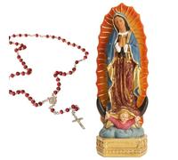 orenm Statue della Vergine di Guadalupe,Statua colorata della Madonna di Guadalupe, Statue cattoliche della Madre Maria in resina, Decorazione da tavolo per la casa Piccola Vergine Maria Religiosa