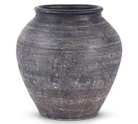 orenm Vaso in ceramica nera fatto a mano, grande vaso da pavimento vintage rustico antico decorazione per la casa, soggiorno, ingresso, tavolo, centrotavola, cucina, regalo di nozze (vasi rotondi in