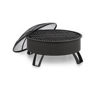 Oreos Braciere 2-in-1 Ø75cm Parascintille Ø68cm Griglia in Acciaio nero