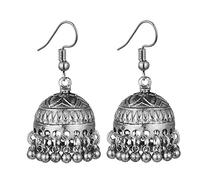 Orero di nappe della campana indiana boho antichi gocce etniche perline sospese deroga bohémien gypsy tradizionale tempio tradizionale jhumka jhumki orecchini per donne regali di gioielli di bollywood