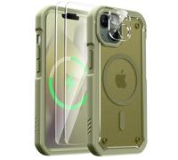 ORETECH Magnetica Cover per iPhone 13, Cover per iPhone 14 [Compatibile con MagSafe] con [2X Vetro Temperato]Custodia Traslucida Opaca Posteriore Antiurto Resistente ai Graffi TPU Bumper-Verde chiaro