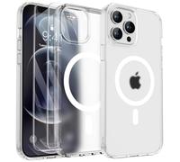 ORETECH Magnetica Opaca Cover per iPhone 12 Pro Max [Compatibile con MagSafe]con[2 Vetro Temperato],Custodia Protettiva Antiurto Protezione Militare iPhone 12 Pro Max Cover,Trasparente