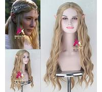 Orette a punta Elfo di Halloween+The Hobbit Galadriel Wig Women Ruolo Giochi lunghi capelli ondulati elfo Queen Cate Blanchett Capelli Costumi