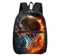 OREURUIK Basket Pattern Quadrato Tasca Frontale Zaino per Ragazzo e Ragazze Migliori Regali 3D Cartoon SchoolBags per Bambini