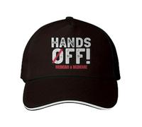 OREURUIK Giù Le Mani dalla protesta Social Security Medicare Cappello Regolabile Stretch Fit Berretto da Baseball in Grassetto Testo Bianco su Nero in difficoltà