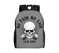 OREURUIK Personalizzato No Pain No Gain Zaino per Computer Portatile Uomo Donna Libreria di Base per Studenti Universitari Studenti Bodybuilding Fitness Borse da Palestra