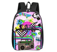OREURUIK Zaino con Tasca Frontale Quadrata con Modello di Stampa Radio per Ragazzi e Ragazze I Migliori Regali 3D Cartoon SchoolBags per Bambini