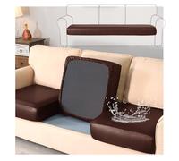 OREZAUQS Universale Copricuscino Divano, Copricuscini Per Divani Impermeabile, Copriseduta Divano in Pelle Elasticizzato PU Copricuscino (3,1 Seat)