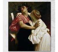 Orfeo Ed Euridice Frederic Leighton, flg44 quadro stampato su tela, fine art, assemblato pronto da appendere 40x32 cm