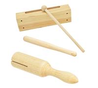 Orff - Set di 5 blocchi di legno e blocchi di tono singolo, strumenti a percussione Orff per educazione musicale e regalo, compatto e facile da trasportare, 20,1 x 4,1 x 4,1 cm