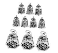 ORFOFE 10 Pezzi Ciondoli Campanelline Vintage in Metallo per Gioielli Te con Parole Ispiratrici Pendenti Artigianali Resistenti e Decorazioni Acustiche per Bracciali e Collane