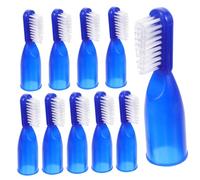 ORFOFE 10 Pezzi Mini Spazzolini da Dito Blu in Plastico per Pulizia dei Denti per Uso in Carceri Design Leggero e Facile da Pulire