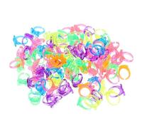 ORFOFE 100 Pezzi Anelli di Plastica, Decorazioni per Dita Bambine, Gioielli Gioco di Finzione per Feste e Travestimenti, Colori Assortiti, Leggeri e Colore Colore Casuale Stile Casuale