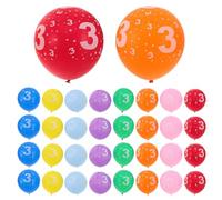 ORFOFE 100 Pezzi Di Forniture Per Shower Palloncini Per Il Terzo Compleanno Palloncini In Lattice Stampati