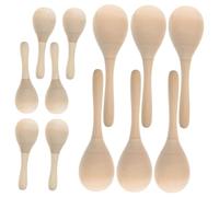 ORFOFE 12 pezzi Maracas in Legno da Dipingere di Maracas Te per Giocattolo Musicale Educativo Leggero per Coordinazione Mano-cervello per Feste e Attività Creative
