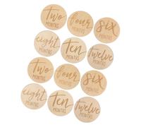 ORFOFE 12 Pezzi Targhette Mensili in Legno Doppia Faccia Dischi Circolari per Tappe Crescita Accessori Unisex per Regali Shower e Decorazioni Stanza