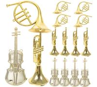ORFOFE 15 Pezzi Decorazioni Natalizie per Albero in Plastica Mini Strumenti Musicali Giocattolo come Violino e Corno, Leggeri e Facili da Appendere per Feste di Natale e Fai-da-te