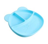 ORFOFE 1pezzi Piatto Silicone Per Ragazzo Ragazza Con Ventosa Antiscivolo e Diviso Per Pasti Sani Per Svezzamento e Alimentazione Sicura