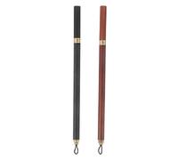 ORFOFE 2 Pezzi Chinese Calligraphy Brush Pen With Protective Cap Fine Tip For Detailed Writing And Drawing Lightweight Wooden Handle For Artists And Hobbyists
