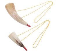 ORFOFE 2 Pezzi Corno di Bue Viking da Soffio Storico Tromba da Guerra Portatile per Feste Halloween Cosplay Pirati e Decorazioni Vikinghe Suono Forte per Eventi e Raduni