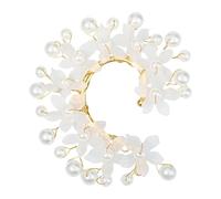 ORFOFE 2 Pezzi Orecchini Ear Fiore e Perla Handmade Clip Non Piercing Leggeri per Donne Accessori Boho per Foto e Cosplay Fatine Gioielli Sposa e Festival