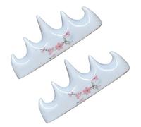 ORFOFE 2 pezzi Portapennelli Calligrafia in Ceramica Supporto Multifunzionale per Pennelli da Stabile e Leggero per Scrivania Design Semplice ed per e Amanti della Pittura