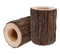 ORFOFE 2 Pezzi Rustic Wooden Tree Stump Planter Pot With Drainage Natural Log Flower Pots For Succulents Herbs Cacti And Farmhouse Indoor Decor