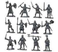 ORFOFE 200 Miniature Soldatini Medievali Cavalieri in Miniatura per Scenari Giardinaggio e Modellismo Figurine Piccole Dettagliate in Grigia per Decorazioni Micro Paesaggio