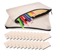 ORFOFE 25 pezzi Pochette in Tela con Zip Nera Buste Portatutto per Trucchi Cancelleria e Viaggi Materiale Canvas Resistente e Riutilizzabile Zip Liscia per Facile Apertura e Chiusura