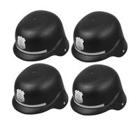 ORFOFE 4 Pezzi Casco Poliziotto Bobby Inglese per Cappelli Polizia in Plastica Leggeri e Confortevoli Accessori Costume Halloween e Gioco di Ruolo Poliziotto