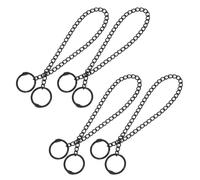 ORFOFE 4 Pezzi Catena Nera in Ferro per Appendere Cartelli e Mangimi per Uccelli, Design Semplice e Versatile per Mostre e Varie Ambientazioni