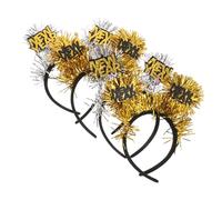 ORFOFE 4 Pezzi Fasce per Capelli Capodanno Glitter Oro e Argento Leggere e Compatte per Feste e Celebrazioni Festive