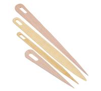 ORFOFE 4 Pezzi Large-Eye Wooden Tapestry Needles for Weaving Macrame Crochet Ergonomic Bamboo Knitting Tools for DIY Yarn Projects