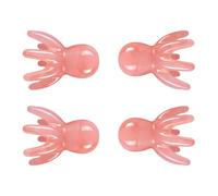 ORFOFE 4 Pezzi Pettine Massaggiante Capelli Forma di Polpo Strumento Portatile per Massaggio Capelluto Stimolatore Guasha Rosa per Relax Quotidiano e Benessere Adatto Tutte le Età
