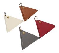 ORFOFE 4 pezzi Portamonete Triangolari in Pelle Vintage Borsello Porta Monete e Chiavi Custodia Piccola per Carte e Oggetti Personali Leggero e Portatile per Donna e Colore Casuale