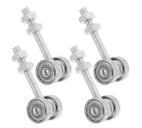 ORFOFE 4 Pezzi Ruote Carrello per Porta Scorrevole con Doppio Cuscinetto Rullo per Binario Armadio e Porta Fienile Rotelle Resistenti e Silenziose per Meccanismo Scorrevole Industriale