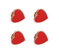 ORFOFE 4 Pezzi Spille Cuore Rosso in Lega Decorazione Elegante per Colletto e Abbigliamento Accessori Chic per Festa d'Amore e Occasioni Speciali