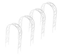 ORFOFE 4 Pezzi Supporto per Piante in Ferro Bianco Struttura Resistente per Rampicanti e Piante Arrampicanti Compatta per Piccoli Terrazzi e Decorazioni da Interno Facile da