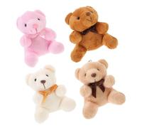 ORFOFE 4 Portachiavi Orsetto Peluche Morbido Decorazione Aggiunta per Zaini e Chiavi Ciondoli Fluffy Orsetti Peluche per Regali e Quotidiano