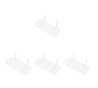 ORFOFE 4pezzi Cesto Di Stoccaggio Rete Per Pannello Griglia Supporto Pratico Per Organizzazione Casa Bianco