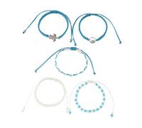 ORFOFE 5 pezzi Braccialetti Intrecciati da Spiaggia con Distanziatori a Forma di Testuggine Braccialetti Boho per Ragazze e Donne Accessori Moda Estivi