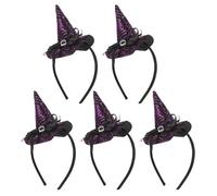 ORFOFE 5 Pezzi Fascia per Capelli Cappello Strega con Ragnatela Nera Accessori Gothic per Costume Halloween Donna Cerchietto Leggero e Confortevole per Feste e Cosplay