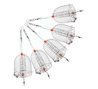 ORFOFE 5 Pezzi Gabbie Esca Pesca in Acciaio Inossidabile Trappola Versatile per Anguille Granchi Aragoste e Gamberi Attrezzatura Leggera e Resistente per Pesca Outdoor