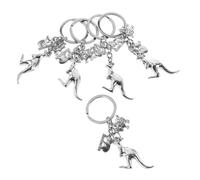 ORFOFE 5 portachiavi a forma di e koala in acciaio inox, come souvenir australiano e ciondolo per zaino, ciondolo argentato per borsa da regalo e viaggi