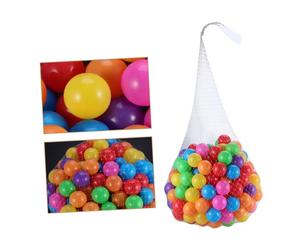 ORFOFE 50 Palline Plastica per Piscina con Sacchetto Rete per Bagno e Coordinazione Occhio Mano Colori Vivaci per Ragazzi e Ragazze per Tane e Piscine Gonfiabili