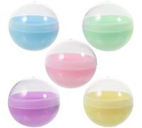 ORFOFE 50 Palline Riempibili Trasparenti Color Pastello da 50mm per Distributore Automatico, Contenitori Vuoti per Giocattoli e Bomboniere, per Feste di Compleanno e attività Creative