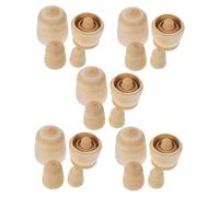 ORFOFE 5sets Matrioska Da Te in Legno Grezzo Bambole Nidificanti Russe Non Dipinte Strati Per Pittura Kit Per Ragazzo e Adulti Per Decorazione e Regalo Per Feste