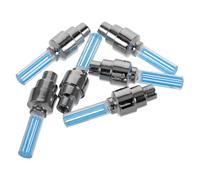 ORFOFE 6 Pezzi LED Valvole Pneumatici Bici Colorate con Flash Automatico Luce Ruota Bici per Sicurezza Notturna Blu