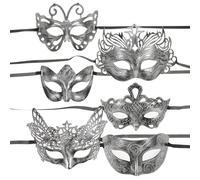 ORFOFE 6 Pezzi Maschera da Ballo Vintage Maschera Veneziana per Uomo di Halloween Leggera per Feste in Carnevale Cosplay