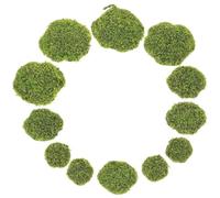 ORFOFE 6 Pezzi Pietre di Muschio Artificiale Decorative, Piccole Pietre Finte Muschio Simulato per Micro Paesaggi, Decorazioni Naturali per Terrari, Vasi e Ambienti a Tema Bosco
